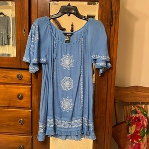Blue Boho Top NWOT